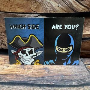 Pirates vs Ninjas "Which Side Are You?" Loot Crate Collectible Card Art Print